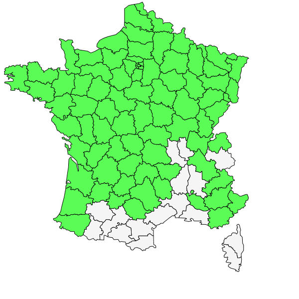 Répartition de Viburnum opulus L. ( Viorne obier )