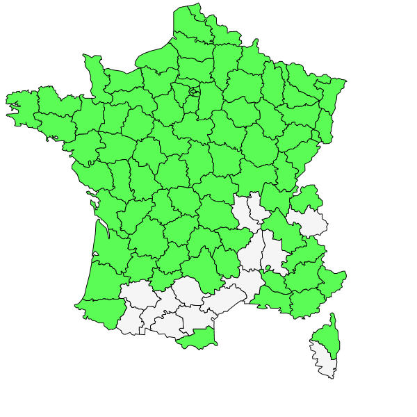 Répartition de Humulus lupulus L. ( Houblon grimpant )