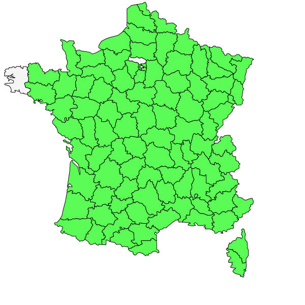 Répartition de Cyanus segetum Hill ( Bleuet )