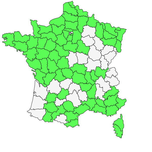 Répartition de Glebionis segetum (L.) Fourr. ( Chrysanthème des blés )