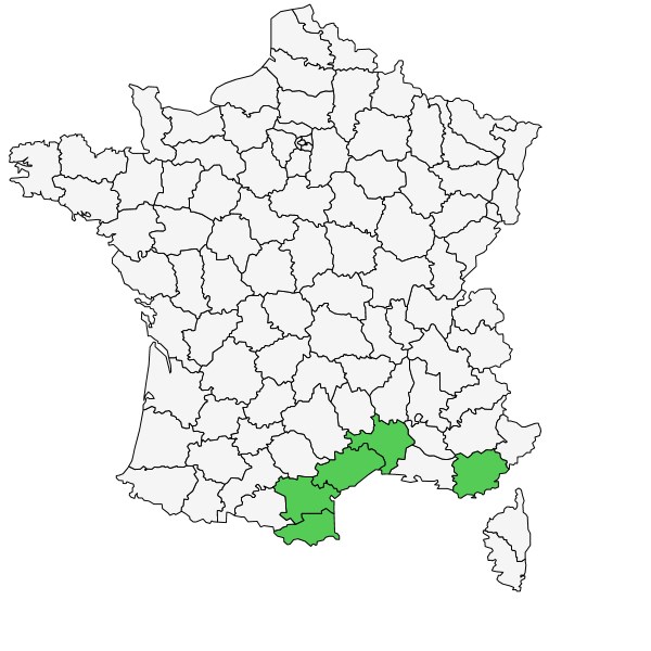 Répartition de Cistus ladanifer L. ( Ciste ladanifère )