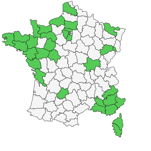 Répartition de Trifolium resupinatum L. ( Trèfle renversé )