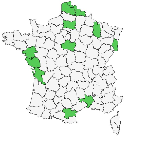 Répartition de Bromus hordeaceus subsp. thominei (Hardouin) Braun-Blanq. ( Brome de Thomine )