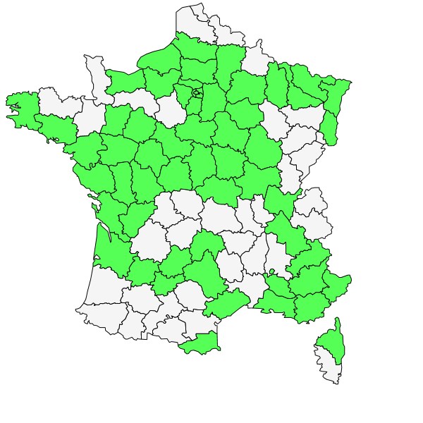 Répartition d'Aristolochia clematitis L. ( Aristoloche clématite )