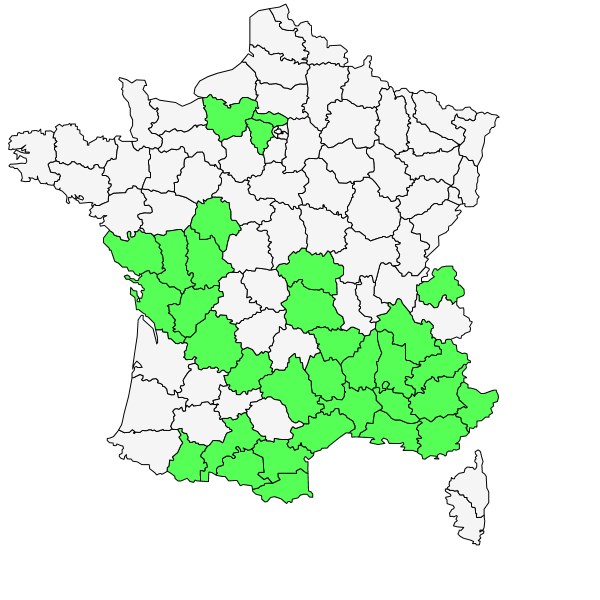 Répartition d'Astragalus monspessulanus L. ( Astragale de Montpellier )