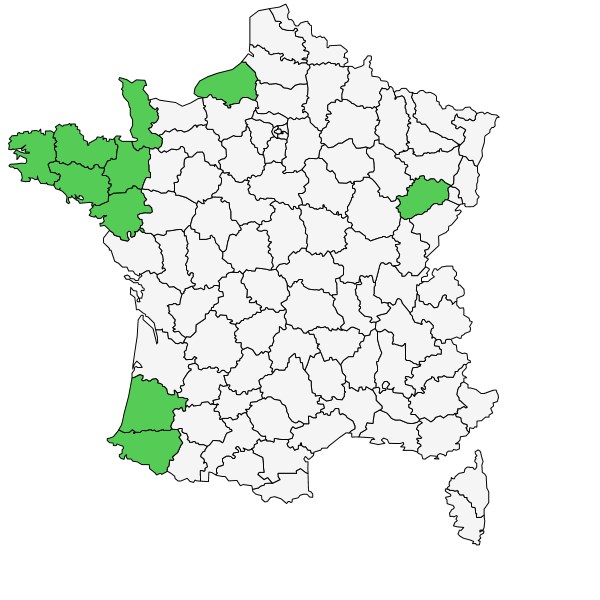 Réparition d'Ulex gallii Planch. ( Ajonc de Le Gall )